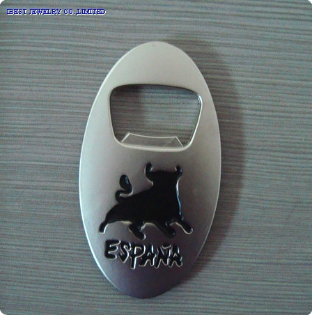 Metal bottle opener