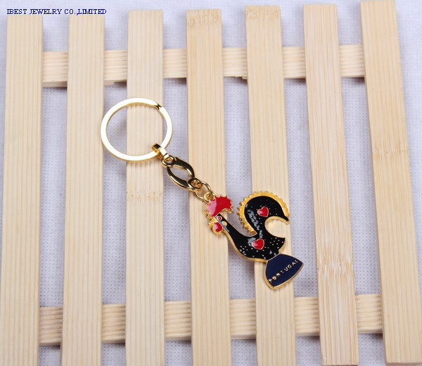 Zinc alloy keychain with color Portugal logo