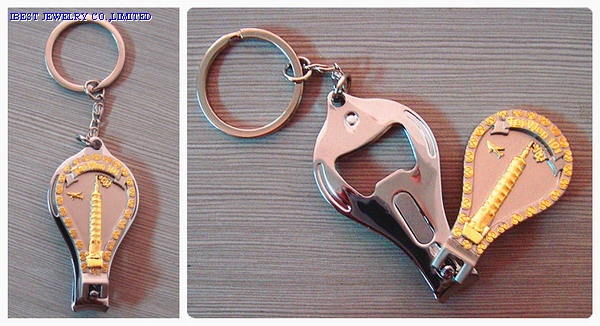 Zinc alloy nail clipper key chain