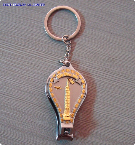 Zinc alloy nail clipper key chain