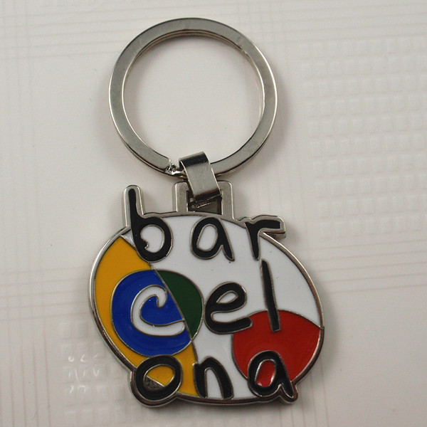 Key chain with color enamel logo