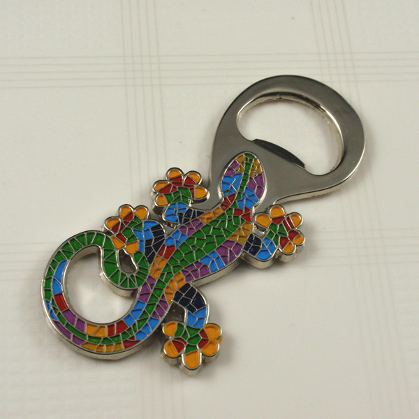 Metal color enamel bottle opener key chain