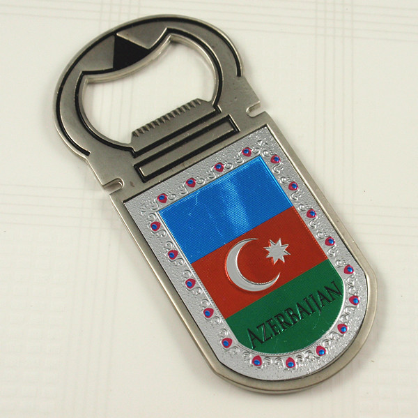 Metal bottle opener and fridge magnet souvenir