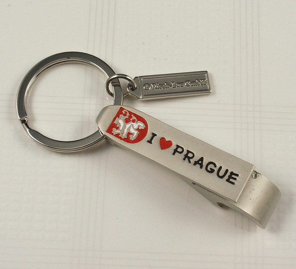 Bottle opener key chain with Prague