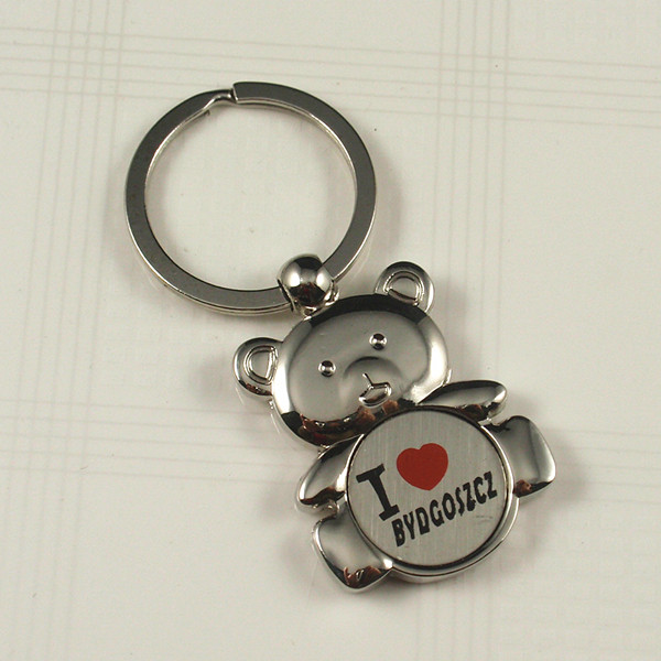 Souvenirs- Metal keychain with I love Poland logo