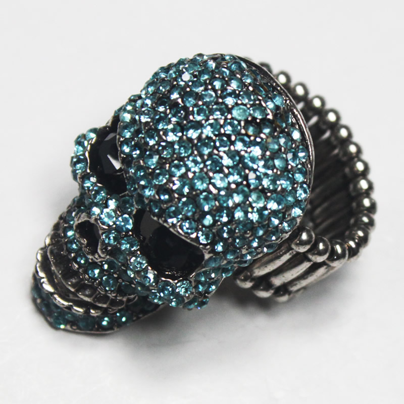 Fashion jewelry -Skull shaped Crystal finger ring