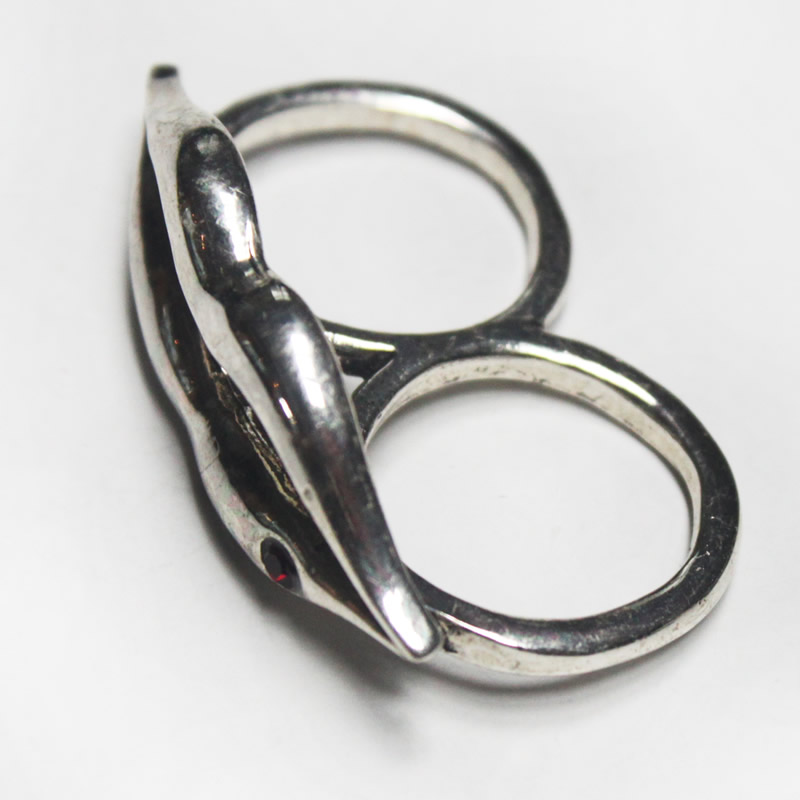 Fashion jewelry -Metal lip double finger ring