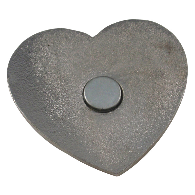 Heart shaped metal fridge magnet with Malta logo