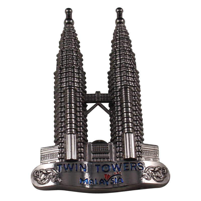 Twin towers of Malaysia  Metal fridge magnet
