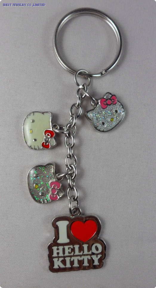 Metal  keyring with HELLO KITTY  logo