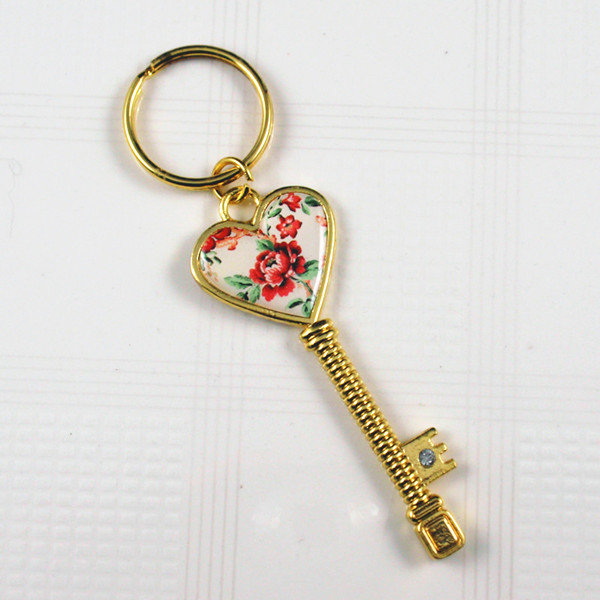 Key shaped metal keychain
