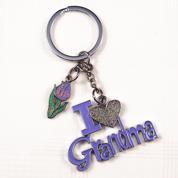 I love grandpa word shaped metal key ring