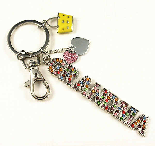 Crystal GRANDMA word key chain