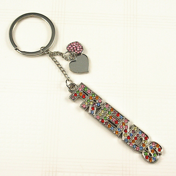 Crystal stone FRIENDS word key chain