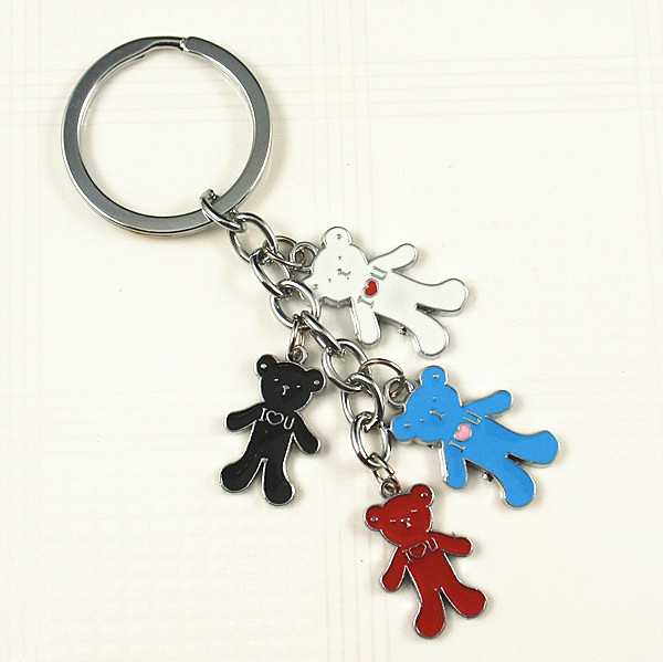 Metal charm color enamel key chain