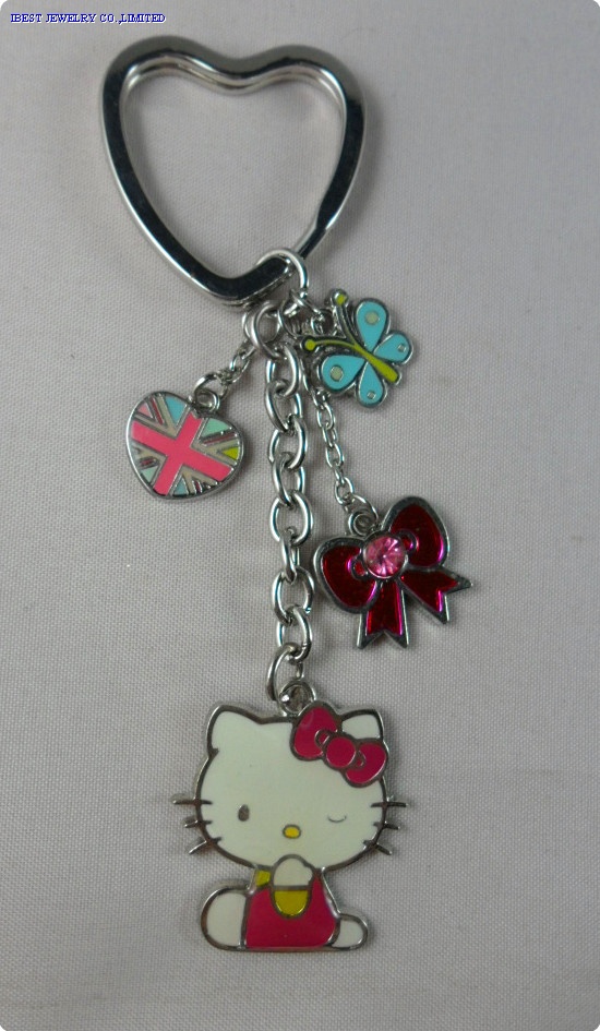 HELLO KITTY color eamel  keychain