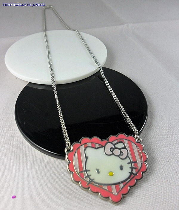 Hello kitty zinc alloy rhinestone necklace