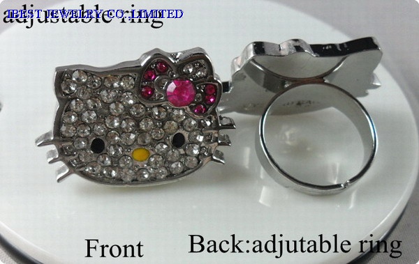 Hello Kitty rhinestones Metal ring