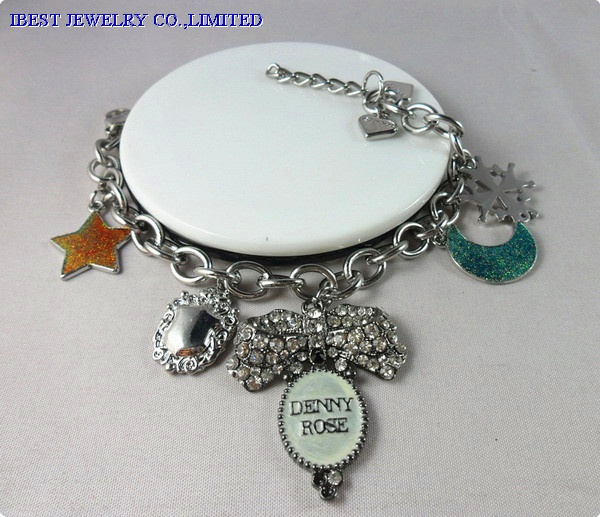 Metal charm bracelet