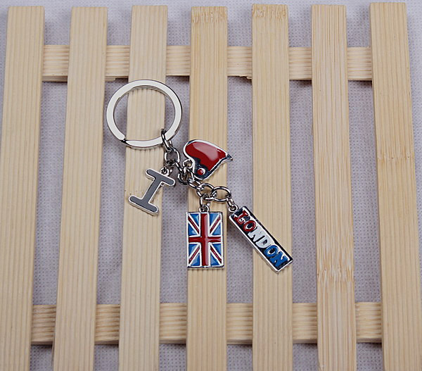 Zinc alloy key chain with London logo