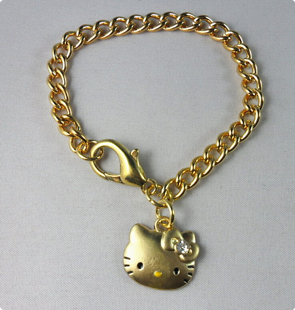 zinc alloy hello kitty bracelet