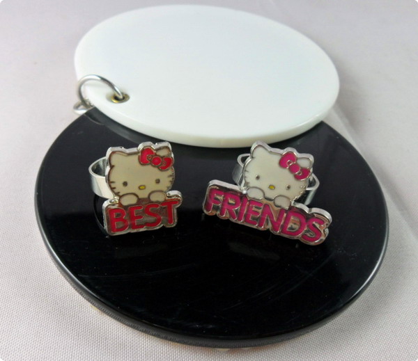 Metal best friend ring set